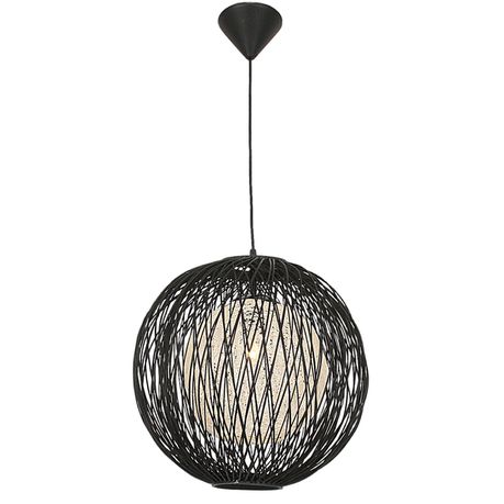 Bright Star Lighting Black Outer Bamboo Cover with Natural Inner Twine