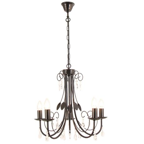 5 Light Black Metal Chandelier with Clear Acrylic Crystals Buy Online in Zimbabwe thedailysale.shop