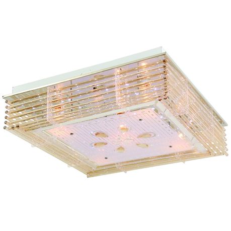 Chrome LED Ceiling Fitting with Frosted Glass and Amber Crystal Rods Buy Online in Zimbabwe thedailysale.shop