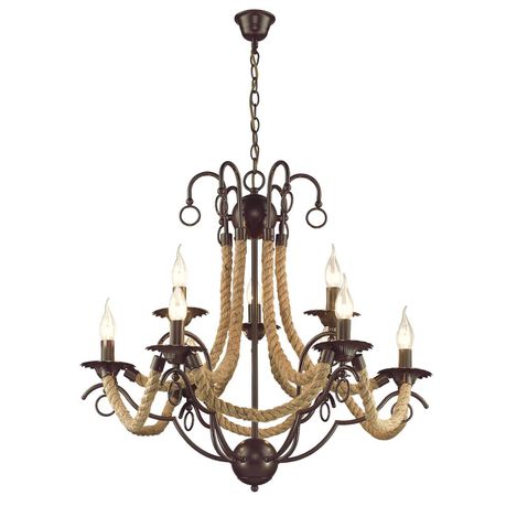 9 Light Brown Metal Chandelier with Rope on Arms Buy Online in Zimbabwe thedailysale.shop