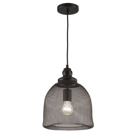 Bright Star Lighting Metal Pendant with Black Mesh Surround