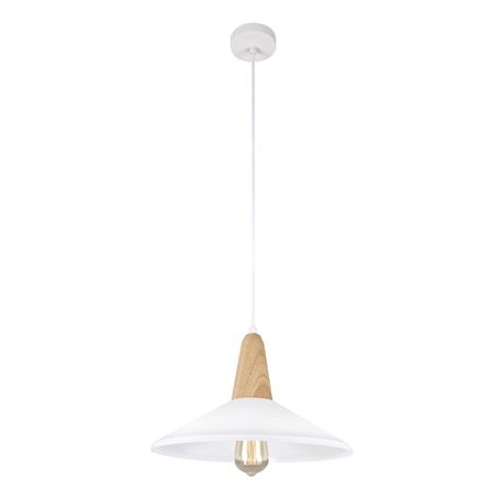 Bright Star Lighting Metal and Wood Pendant with White Metal Shade Buy Online in Zimbabwe thedailysale.shop