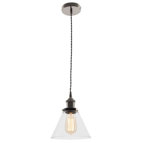 Bright Star Lighting Satin Chrome Pendant with Clear Glass