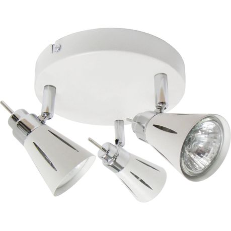 Bright Star Lighting - Three White and Polished Chrome Spotlight Buy Online in Zimbabwe thedailysale.shop