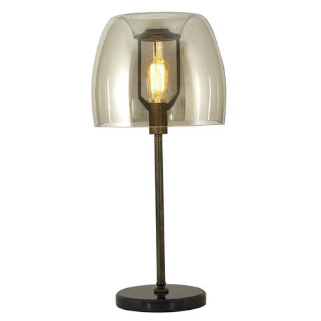 Bright Star Lighting - Metal Table Lamp With Cognac Colour Glass Buy Online in Zimbabwe thedailysale.shop