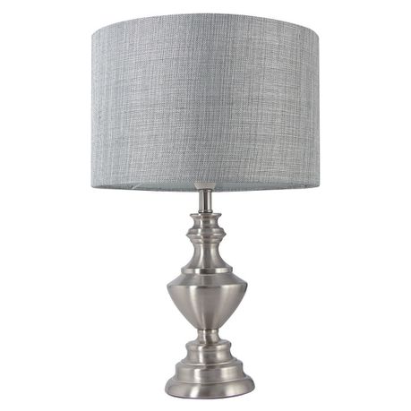 Bright Star Lighting - Polished Chrome Table Lamp With Smoke Fabric Shade Buy Online in Zimbabwe thedailysale.shop