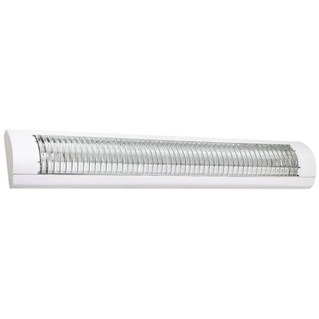 4 Foot White LED Flush Mount Fluorescent Light Fitting with Silver Grid