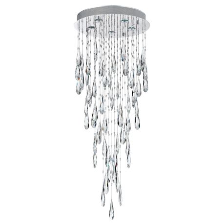 Bright Star Lighting Stainless Steel and Crystal Pendant