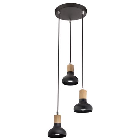 Bright Star Lighting Black Metal with Wood Finish
