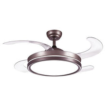 Load image into Gallery viewer, Coffee Colour 4 Blade Ceiling Fan With Extendable Blades &amp; Light
