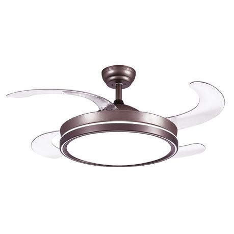 Coffee Colour 4 Blade Ceiling Fan With Extendable Blades & Light
