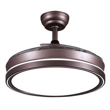 Load image into Gallery viewer, Coffee Colour 4 Blade Ceiling Fan With Extendable Blades &amp; Light

