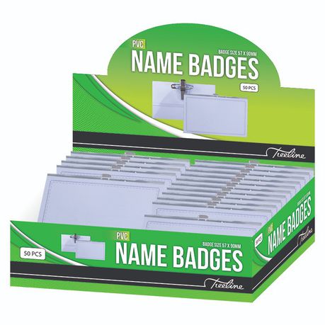 Treeline Name Badge PVC - 59 x 90mm - Box of 50 Buy Online in Zimbabwe thedailysale.shop