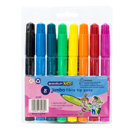 Marlin Kids 8 Jumbo Fibre Tip Pens