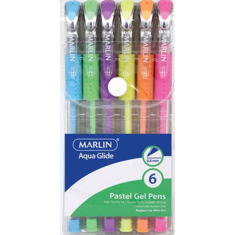 Marlin Flash-Ink Pastel Gel Pens - Blister of 6 Buy Online in Zimbabwe thedailysale.shop