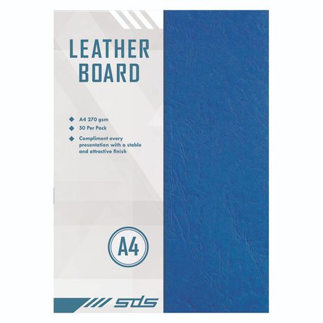 SDS Leather Grain Board  Blue  A4  270gsm - Pack Of  50 Buy Online in Zimbabwe thedailysale.shop
