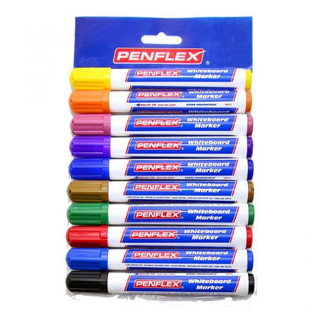 Penflex WB15 Whiteboard Markers Wallet-10 Assorted Buy Online in Zimbabwe thedailysale.shop