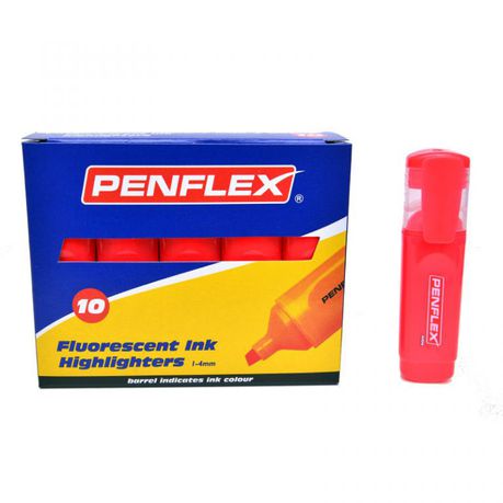 Penflex Highlighters Box-10 Red Buy Online in Zimbabwe thedailysale.shop