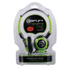 Load image into Gallery viewer, Amplify Symphony Headphones with Microphone - Black Green
