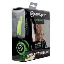 Load image into Gallery viewer, Amplify Symphony Headphones with Microphone - Black Green
