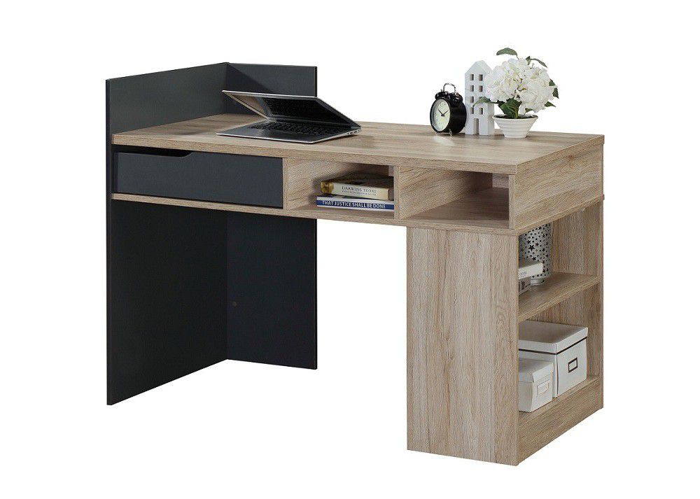 LINX Ohio Work Desk - Sonoma Oak and Dark Grey