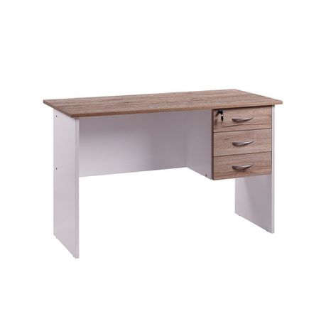LINX Solitude Work Desk - Sanremo Oak & White Buy Online in Zimbabwe thedailysale.shop