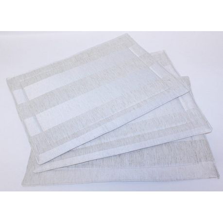 DSA - Earth Collection Stripe Placemats Natural - Set Of 6 Buy Online in Zimbabwe thedailysale.shop