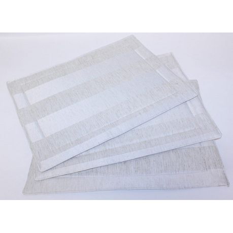DSA - Earth Collection Stripe Placemats Natural - Set Of 6