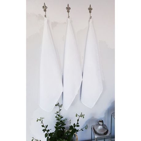 DSA - Waffle Weave Tea Towels White - Set Of 2