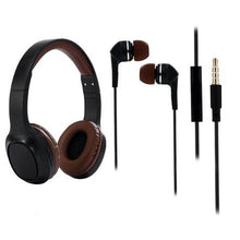 Load image into Gallery viewer, Wireless Headphones and Stereo In-Ear Buds with Mic , Two-Pack - Black
