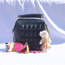 Load image into Gallery viewer, Small black luxury Polyurethane womens designer handbag shoulder bag
