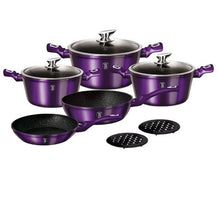 Load image into Gallery viewer, Berlinger Haus 10 Piece Marble Coating Cookware Set - Royal Purple Edition
