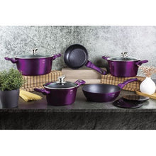 Load image into Gallery viewer, Berlinger Haus 10 Piece Marble Coating Cookware Set - Royal Purple Edition
