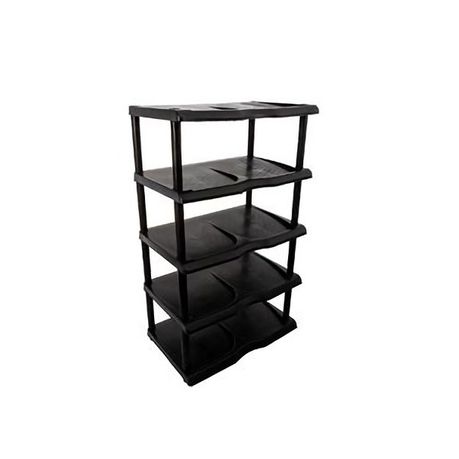 Shoe Rack 5-tier Plastic Black Buy Online in Zimbabwe thedailysale.shop