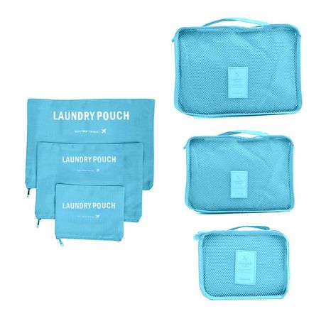 Travel Laundry Pouch Organiser 6-Piece - Light Blue Buy Online in Zimbabwe thedailysale.shop