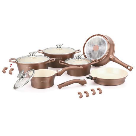 Royalty Line 16 Piece Ceramic Coating Cookware Set - Copper Buy Online in Zimbabwe thedailysale.shop