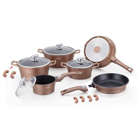 Royalty Line 16 Piece Marble Coating Cookware Set - Copper Buy Online in Zimbabwe thedailysale.shop