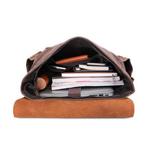 Load image into Gallery viewer, The Imfolozi , Leather-Canvas Laptop Backpack
