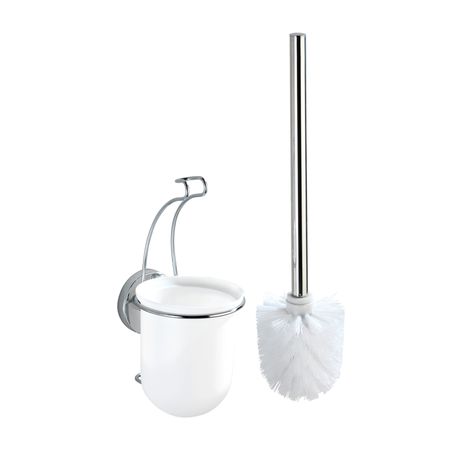 WENKO - Vacuum-Loc® Wall Toilet Brush Set Milazzo - No Drilling Required