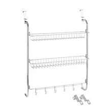 Load image into Gallery viewer, WENKO - Door-Mounted Hanging Rack with 2 Shelves &amp; 6 Hooks
