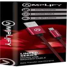 Load image into Gallery viewer, Amplify Micro USB Cable - Pro Linked Series - 2m - Black/Red
