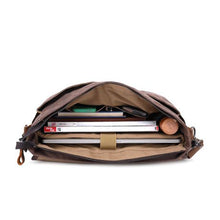 Load image into Gallery viewer, The Cape, Leather - Waxed Canvas Messenger Laptop Bag
