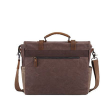 Load image into Gallery viewer, The Cape, Leather - Waxed Canvas Messenger Laptop Bag
