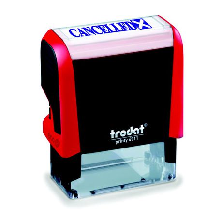 Trodat 4911 S-Printy - Stock Text Stamp - Cancelled Blue Ink Buy Online in Zimbabwe thedailysale.shop
