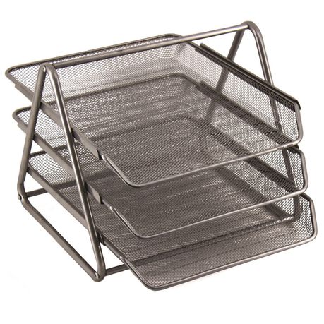 SDS M700S Wire Mesh Metal Desk Letter Tray Set - 3-Tier - Silver Buy Online in Zimbabwe thedailysale.shop