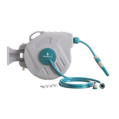 WaterWize - Retractable I Auto Rewind Hosepipe - Grey & Teal 20m Buy Online in Zimbabwe thedailysale.shop