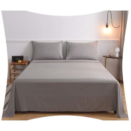Wrinkle Resistant Luxury Hotel Sheet Set Queen Grey Buy Online in Zimbabwe thedailysale.shop