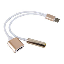 Load image into Gallery viewer, Type C  2-in-1 Adaptor - White &amp; Gold
