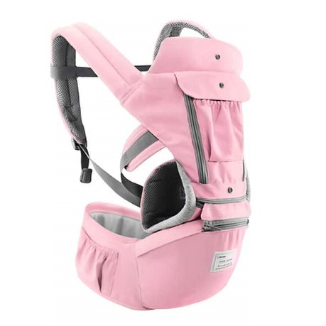 Convertible 3D Breathable Mesh  Baby Carrier with Hip Seat - Pink Buy Online in Zimbabwe thedailysale.shop