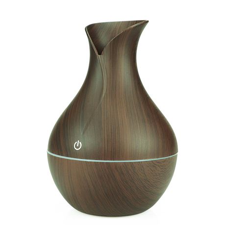 Ultrasonic Aroma Humidifier with Colour-Changing LED - Dark Brown